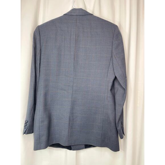 Jos A Bank jacket blazer woman's 8 gray double breasted houndstooth tweed lined - Picture 11 of 14